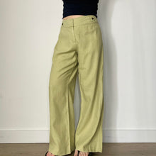 Load image into Gallery viewer, Green linen trousers - UK 16
