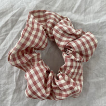 Load image into Gallery viewer, Pastel pink gingham scrunchie

