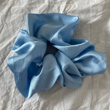 Load image into Gallery viewer, Oversized sky blue satin scrunchie
