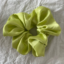 Load image into Gallery viewer, Oversized lime green satin scrunchie
