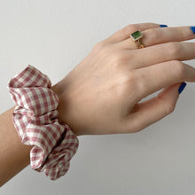 Load image into Gallery viewer, Pastel pink gingham scrunchie
