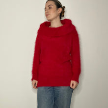 Load image into Gallery viewer, Red fluffy Y2K jumper - UK 14
