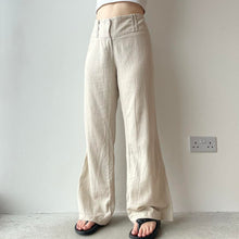 Load image into Gallery viewer, Cream linen trousers - UK 14
