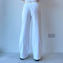 Load image into Gallery viewer, White linen trousers - UK 10
