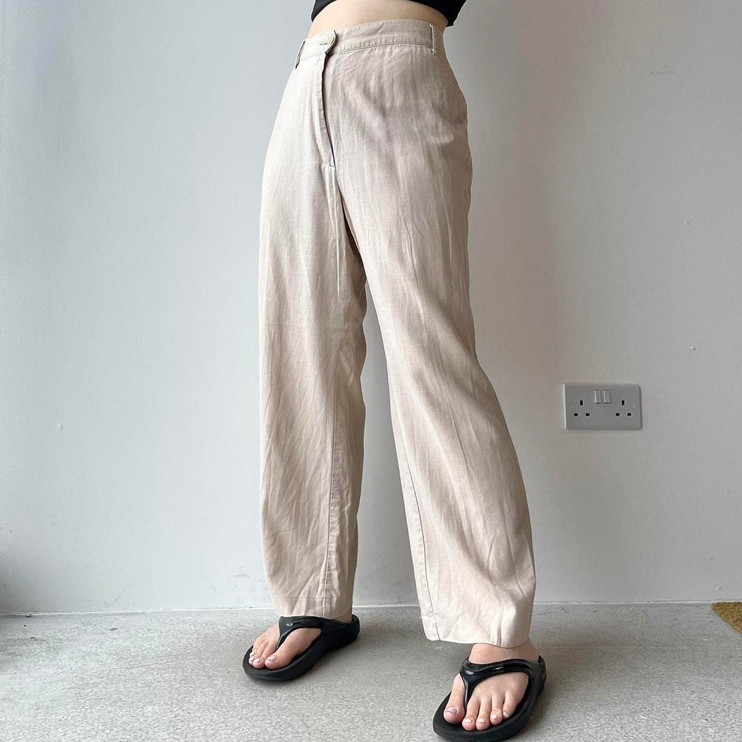 Cream linen trousers - UK 14