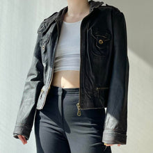 Load image into Gallery viewer, Y2K leather biker jacket - UK 10
