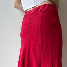 将图片加载到图库查看器，Red linen maxi skirt - UK 14/16
