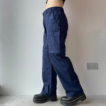 Load image into Gallery viewer, Navy cargo pants - UK 10
