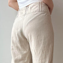 Load image into Gallery viewer, Cream linen trousers - UK 14
