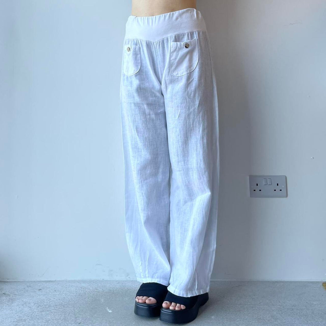 White linen trousers - UK 6/8