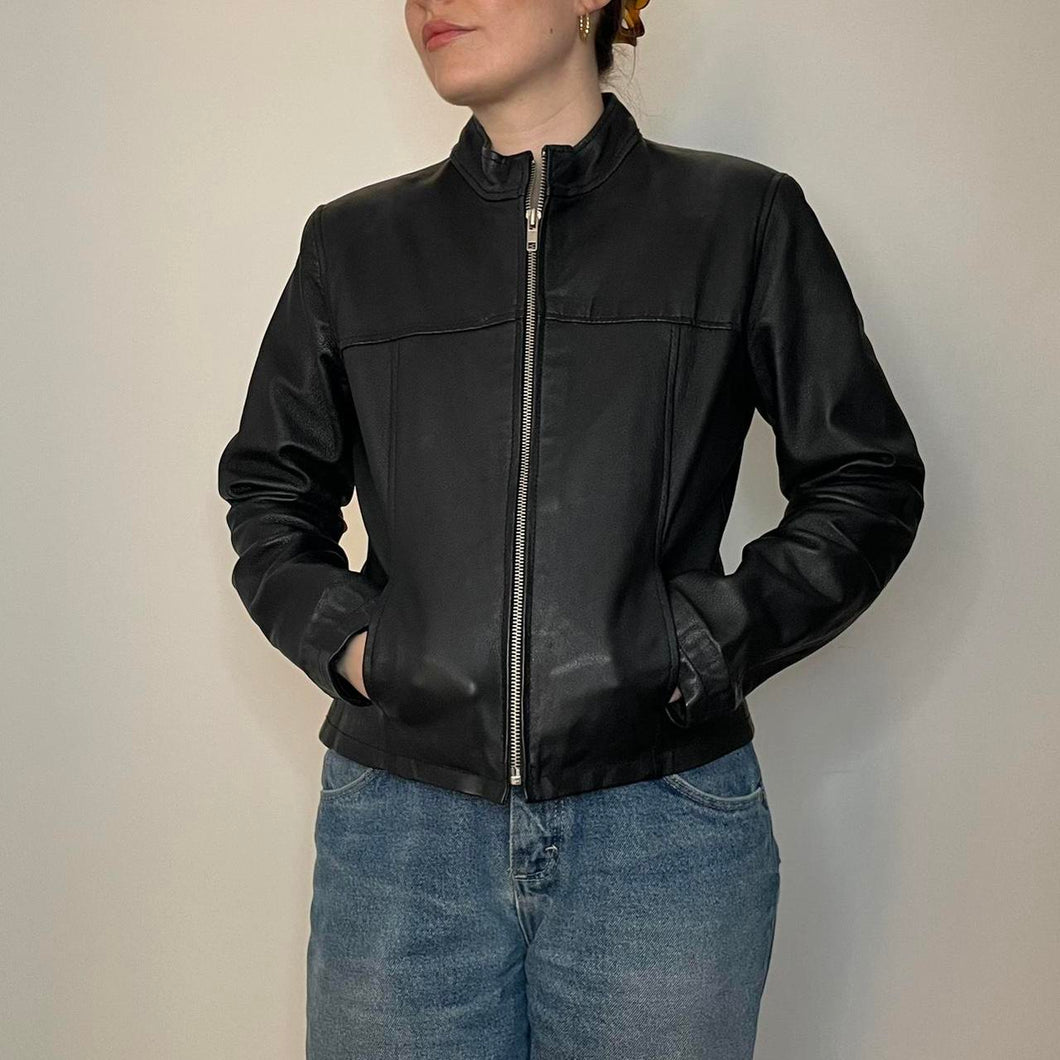 Petite leather biker jacket - UK 8/10