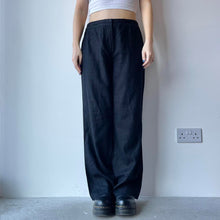 Load image into Gallery viewer, Black linen trousers - UK 12
