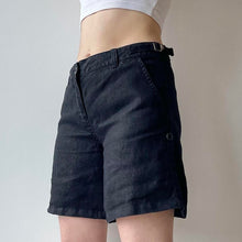 Load image into Gallery viewer, Black linen shorts - UK 10
