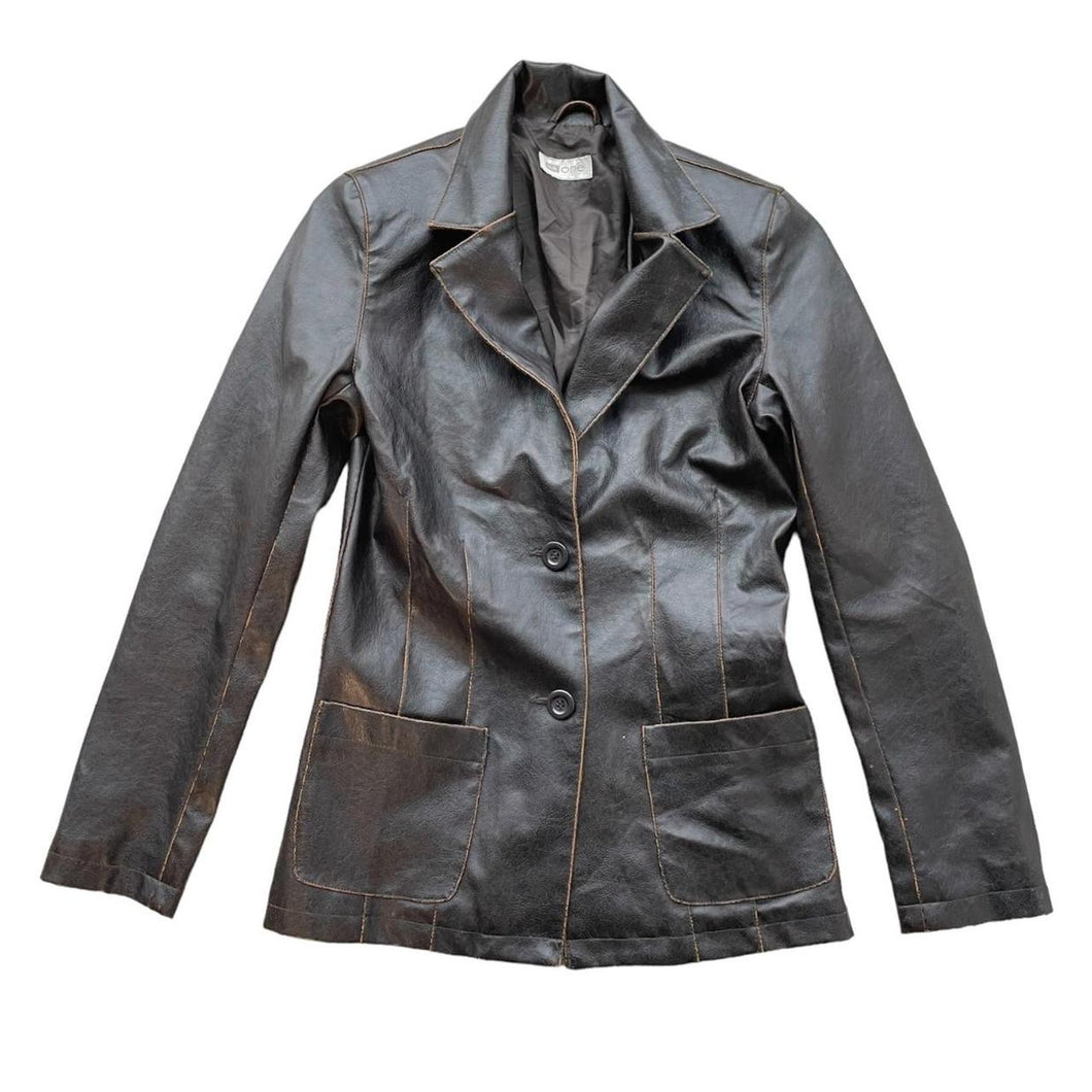 Y2K faux leather blazer - UK 6/8