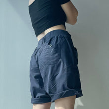 Load image into Gallery viewer, Navy cotton dad shorts - UK 14
