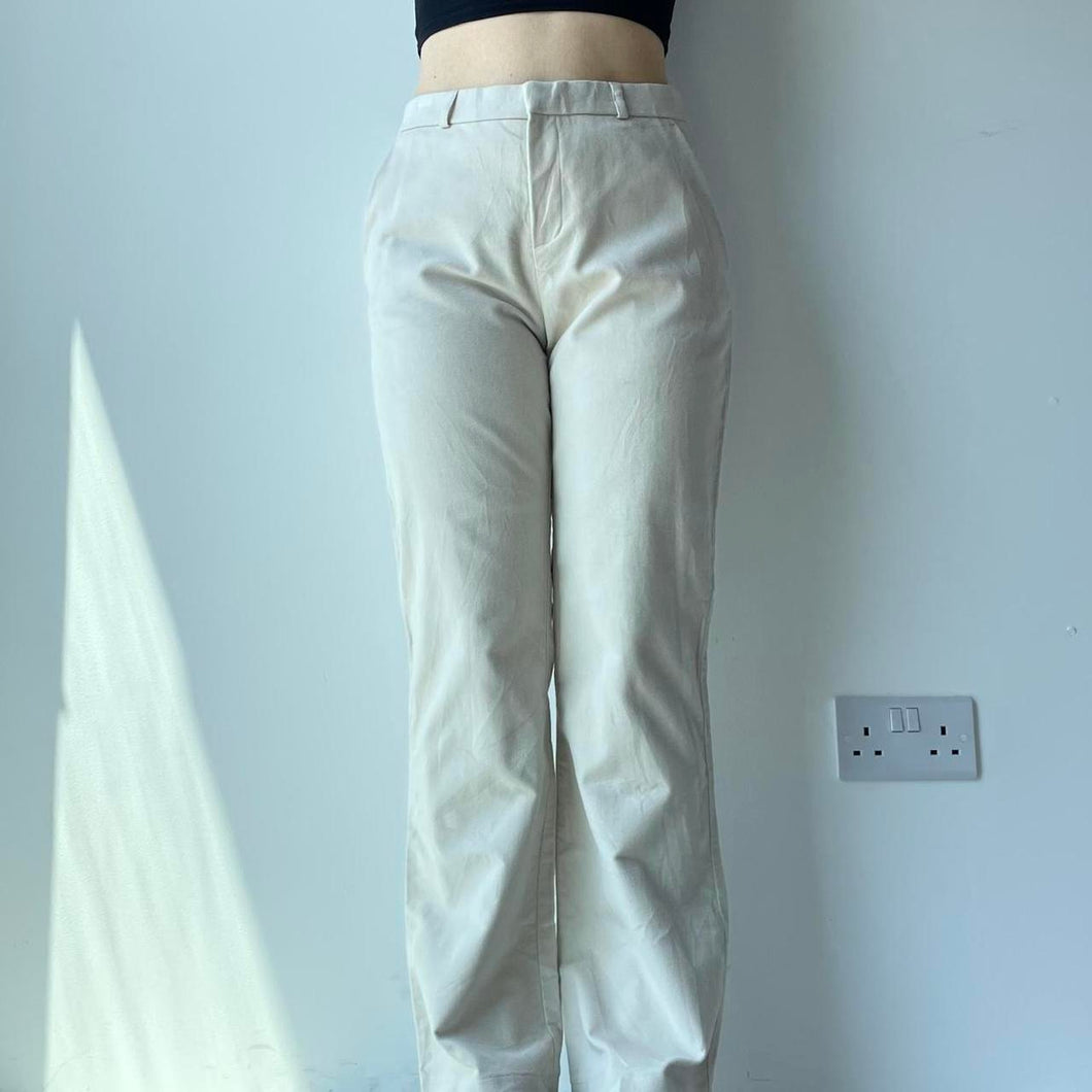 Cream flared trousers - UK 10/12