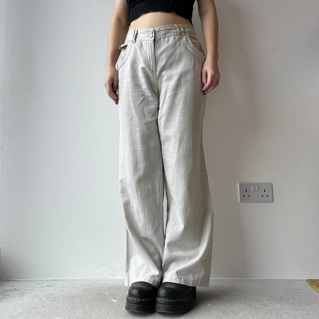Stone linen trousers - UK 14