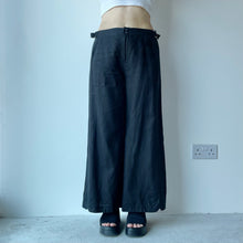 Load image into Gallery viewer, Black linen trousers - UK 10
