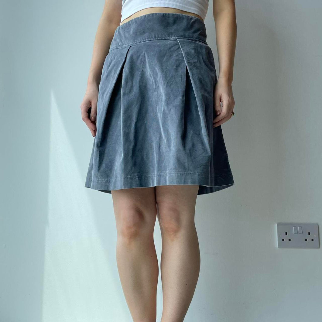 Grey corduroy mini skirt - UK 14