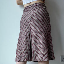 Load image into Gallery viewer, Y2K stripey midi skirt - UK 8/10
