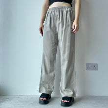 Load image into Gallery viewer, Stone linen trousers - UK 10/12
