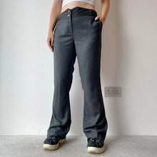 Load image into Gallery viewer, Y2K grey flared trousers - UK 12
