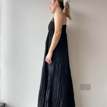 Load image into Gallery viewer, Black cotton maxi dress - UK 8
