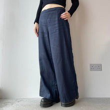 Load image into Gallery viewer, Wide leg linen trousers - UK 14
