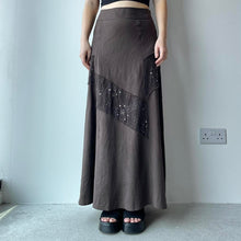 Cargar imagen en el visor de la galería, Brown boho maxi skirt - UK 12/14
