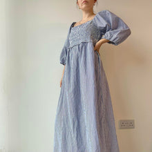 Load image into Gallery viewer, Blue cotton maxi dress - UK 12/14
