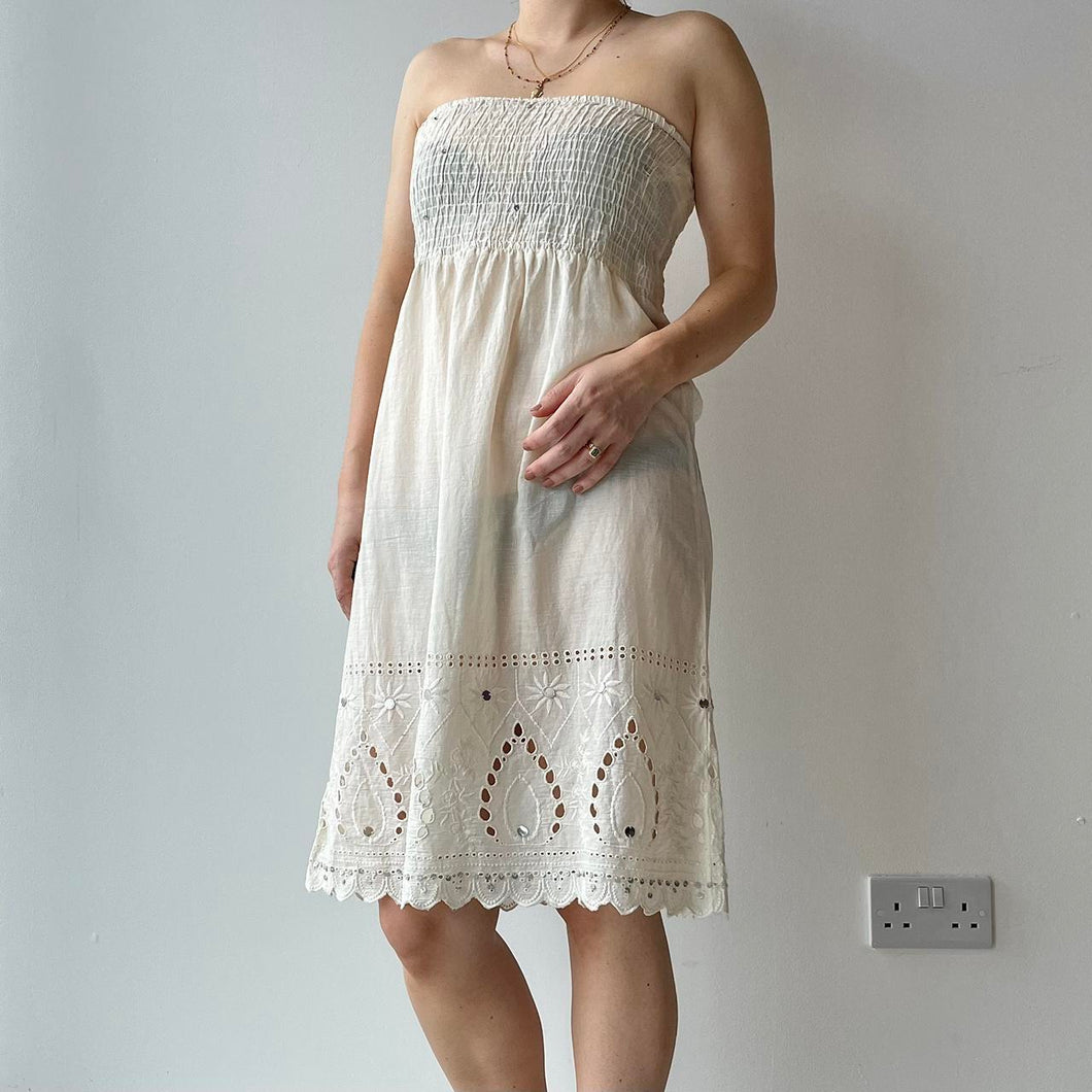Strapless cotton sun dress - SMALL