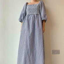 Load image into Gallery viewer, Blue cotton maxi dress - UK 12/14
