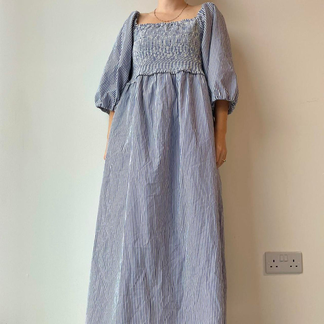 Blue cotton maxi dress - UK 12/14