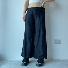 Load image into Gallery viewer, Black linen trousers - UK 10
