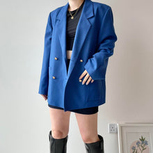 Load image into Gallery viewer, Vintage blue blazer - UK 12
