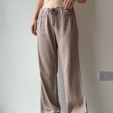 Load image into Gallery viewer, Brown linen trousers - UK 12
