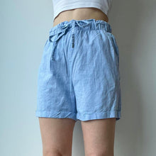 Load image into Gallery viewer, Light blue linen shorts - UK 8
