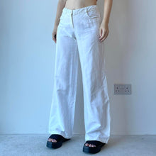 Load image into Gallery viewer, White linen trousers - UK 10
