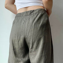 Load image into Gallery viewer, Khaki linen trousers - UK 14
