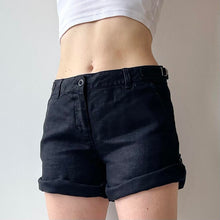 Load image into Gallery viewer, Black linen shorts - UK 10
