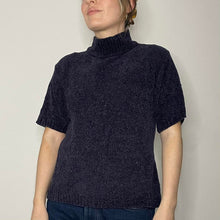 Load image into Gallery viewer, Navy high neck jumper - UK 12
