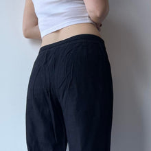 Load image into Gallery viewer, Black linen trousers - UK 12
