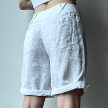 Load image into Gallery viewer, White linen shorts - UK 10
