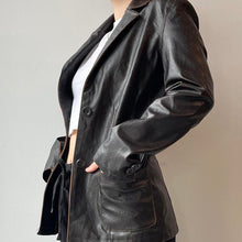 Load image into Gallery viewer, Y2K faux leather blazer - UK 6/8
