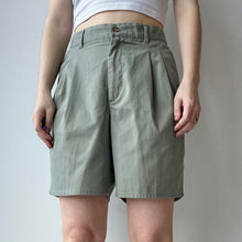 Load image into Gallery viewer, Sage green cargo shorts - UK 16
