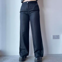 Load image into Gallery viewer, Black wide leg trousers - UK 8

