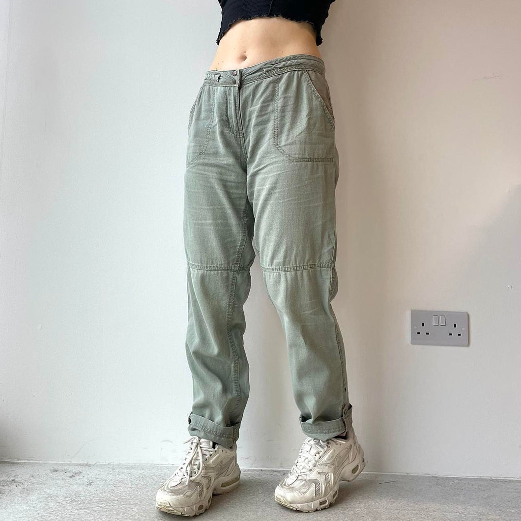 Khaki linen trousers - UK 10