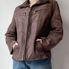 Load image into Gallery viewer, Brown suede jacket - UK 14
