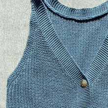 Load image into Gallery viewer, Blue sweater vest cardigan

