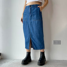 Load image into Gallery viewer, Blue denim long skirt - UK 10
